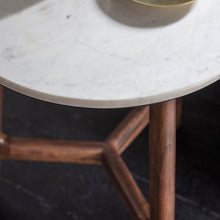 Load image into Gallery viewer, Linnea Round Marble Side Table in Dark Brown