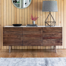 Load image into Gallery viewer, Linnea Dark Wood and Marble Sideboard