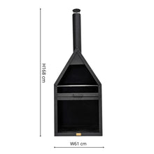 Load image into Gallery viewer, Ivyline Outdoor Henley Fireplace Black with Grill Iron