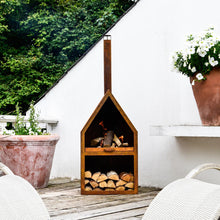 Load image into Gallery viewer, Ivyline Outdoor Henley Fireplace Rust with Grill Iron