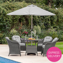 Load image into Gallery viewer, Palma Outdoor 4-Seater Dining Set in Grey
