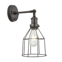 Load image into Gallery viewer, Industville Brooklyn Wire Cage Wall Light in Pewter