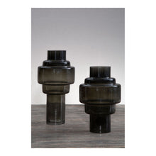 Load image into Gallery viewer, Petra Smoked Glass Vase in Black