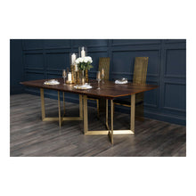 Load image into Gallery viewer, Isabelle 6 Seater Rectangular Walnut Dining Table in Gold