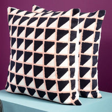 Load image into Gallery viewer, Gina Grid Design Cushion in Pink
