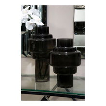 Load image into Gallery viewer, Petra Smoked Glass Vase in Black