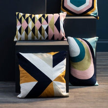 Load image into Gallery viewer, Gina Curved Stripe Cushion in Blue