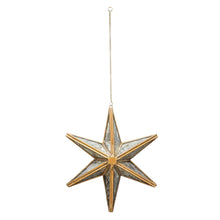 Load image into Gallery viewer, Ivyline Hanging Mercury Glass Star in Antique Brass
