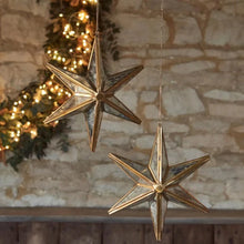 Load image into Gallery viewer, Ivyline Hanging Mercury Glass Star in Antique Brass
