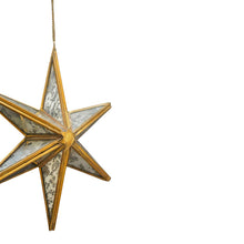 Load image into Gallery viewer, Ivyline Hanging Mercury Glass Star in Antique Brass
