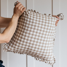 Load image into Gallery viewer, Oli Linen Gingham Cushion in Natural
