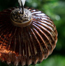 Load image into Gallery viewer, Clarisse Set of 6 Glass Onion Baubles in Amber
