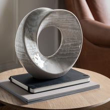 Load image into Gallery viewer, Opal Ceramic Sculpture in White and Grey
