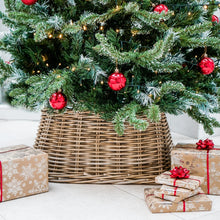 Load image into Gallery viewer, Ivyline Square Tree Skirt in Wicker
