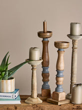 Load image into Gallery viewer, Carola Set of 6 Recycled Wood Candle Holders in Natural
