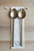 Load image into Gallery viewer, Forged Pair of Salad Servers in Brass
