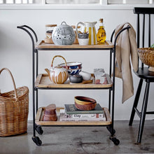 Load image into Gallery viewer, Ling Mango Wood Bar Cart in Brown
