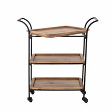 Load image into Gallery viewer, Ling Mango Wood Bar Cart in Brown
