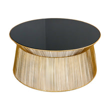 Load image into Gallery viewer, Khloe Round Coffee Table in Gold Finish
