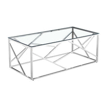 Load image into Gallery viewer, June Geometric Glass Coffee Table in Silver
