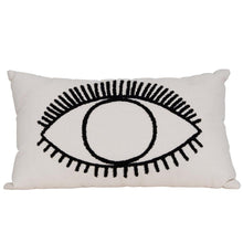 Load image into Gallery viewer, June Embroidered Eye Cushion in Black and White
