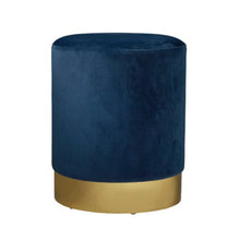Load image into Gallery viewer, Rachelle Blue Velvet Pouffe
