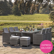 Load image into Gallery viewer, Valencia Outdoor 10-Seater Cube Dining Set in Grey
