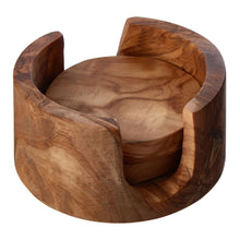 Load image into Gallery viewer, Winnie Set of 4 Coasters in Olive Wood
