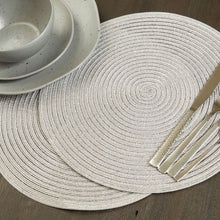 Load image into Gallery viewer, Greta Woven Round Placemat in Silver
