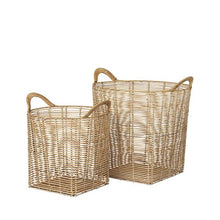 Load image into Gallery viewer, Safi Set of 2 Square Baskets in Natural Brown
