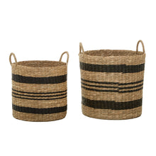 Load image into Gallery viewer, Hunter Set of 2 Striped Storage Baskets in Natural
