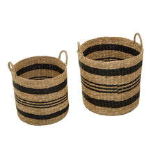 Load image into Gallery viewer, Hunter Set of 2 Striped Storage Baskets in Natural

