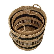 Load image into Gallery viewer, Hunter Set of 2 Striped Storage Baskets in Natural
