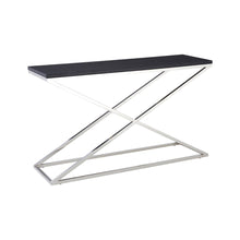 Load image into Gallery viewer, Catherine Rectangular Chrome Console Table in Black

