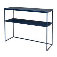 Load image into Gallery viewer, Tilde Console Table in Iron and Eggshell Dark Blue
