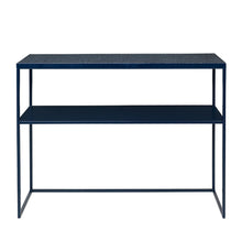 Load image into Gallery viewer, Tilde Console Table in Iron and Eggshell Dark Blue
