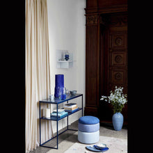 Load image into Gallery viewer, Tilde Console Table in Iron and Eggshell Dark Blue
