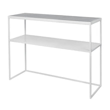 Load image into Gallery viewer, Tilde Console Table in Iron and Eggshell Light Grey
