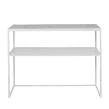 Load image into Gallery viewer, Tilde Console Table in Iron and Eggshell Light Grey
