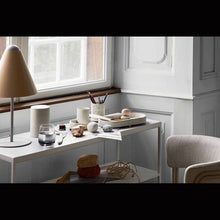 Load image into Gallery viewer, Tilde Console Table in Iron and Eggshell Light Grey
