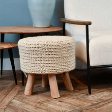 Load image into Gallery viewer, Agda Knitted Stool in Cream
