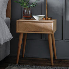 Load image into Gallery viewer, Odette Oak Side Table in Natural with Drawer
