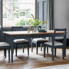 Load image into Gallery viewer, Charlotte 6-8 Seater Extendable Wooden Dining Table in Blue
