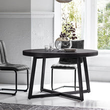 Load image into Gallery viewer, Hayleigh 4 Seater Round Mango Wood Round Dining Table in Black
