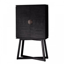 Load image into Gallery viewer, Hayleigh Tall Mango Wood Drinks Cabinet in Black
