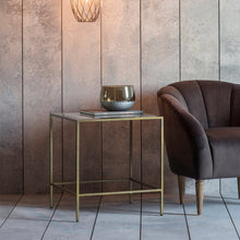 Load image into Gallery viewer, Lauren Square Glass Side Table in Bronze
