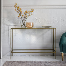 Load image into Gallery viewer, Lauren Rectangular Glass Console Table in Bronze
