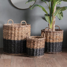 Load image into Gallery viewer, Eino Set of 3 Baskets in Black and Natural
