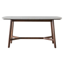 Load image into Gallery viewer, Linnea 4 Seater Rectangular Marble Dining Table in Dark Brown
