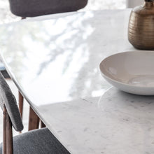 Load image into Gallery viewer, Linnea 4 Seater Rectangular Marble Dining Table in Dark Brown
